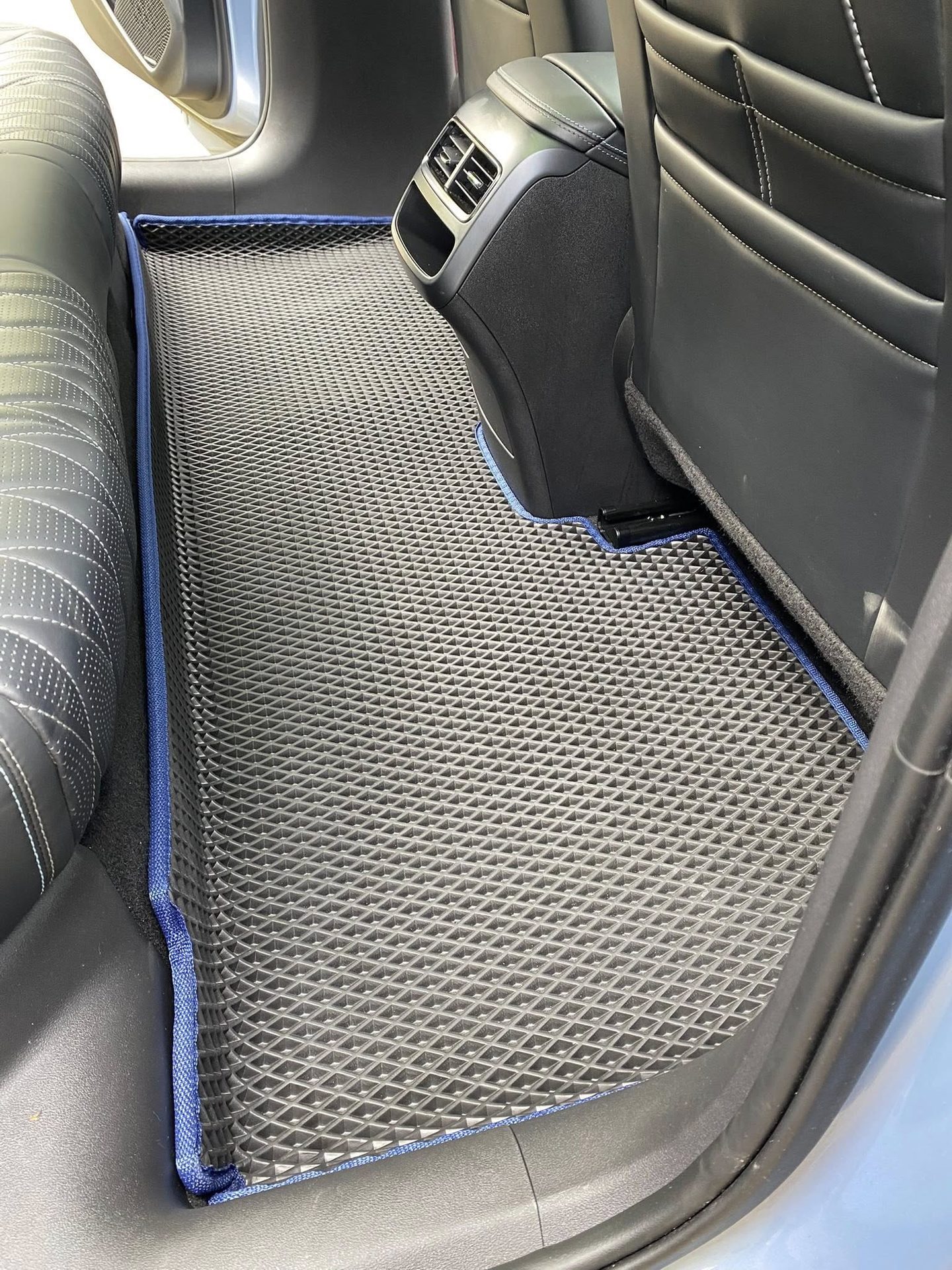 Black mats with blue trim