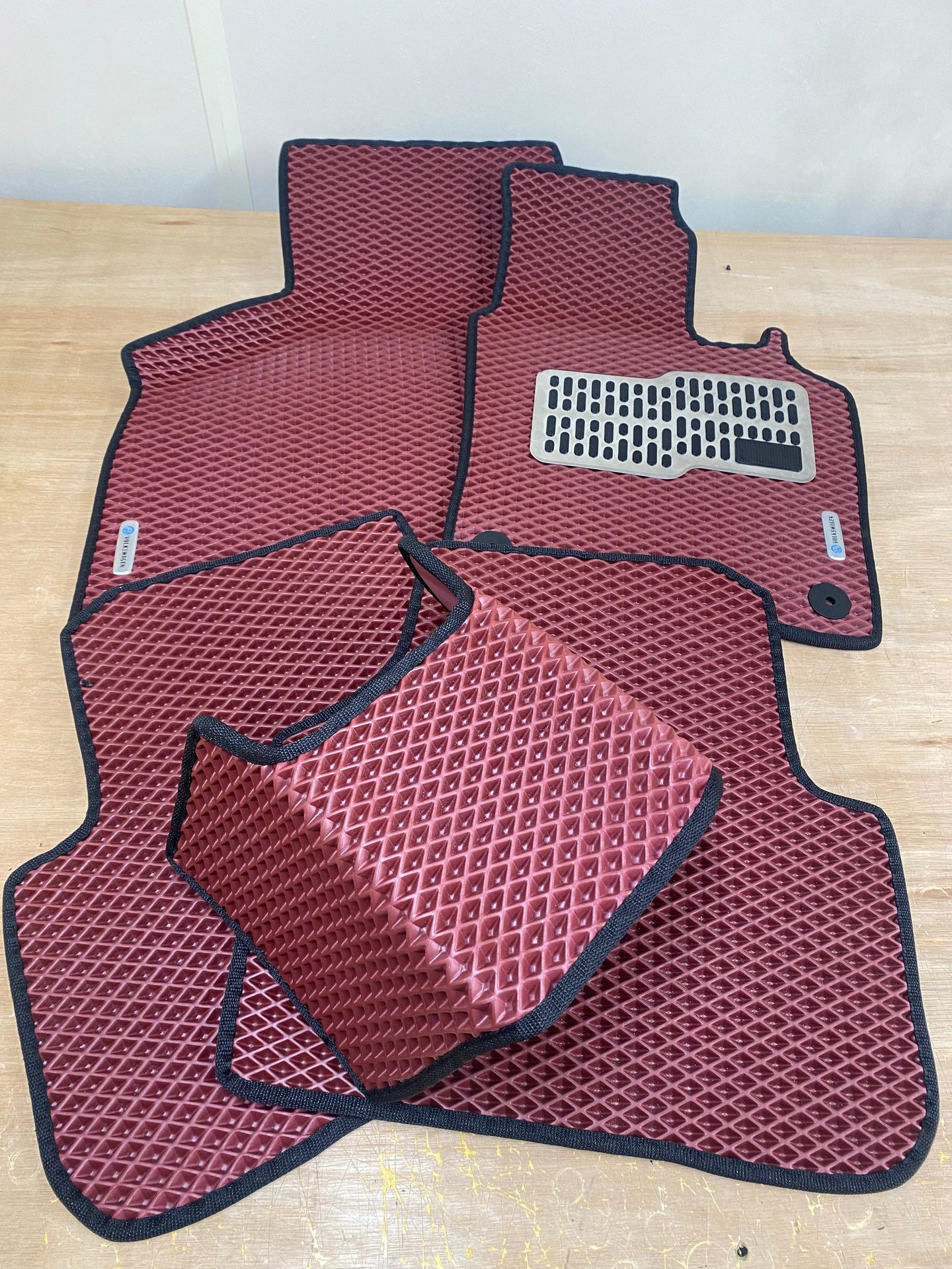 Maroon EVA mat set with black trim