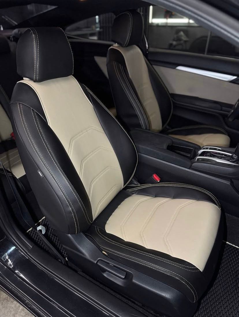 Two-tone ECO leather — black and beige
